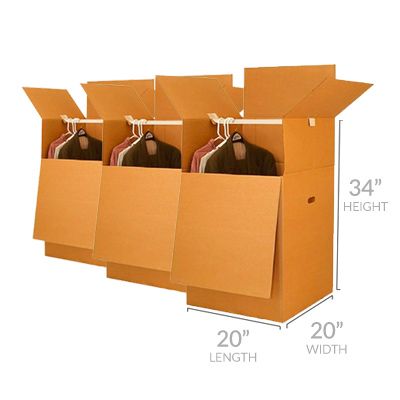 SHORTY WARDROBE BOXES (BUNDLE OF 3) 20" X 20" X 34"